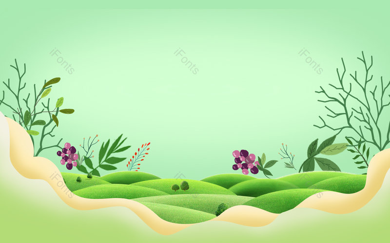 春天装饰插画绿色小清新文艺背景,插画/手绘图,插画/手绘图库,插画/手绘图下载,插画/手绘